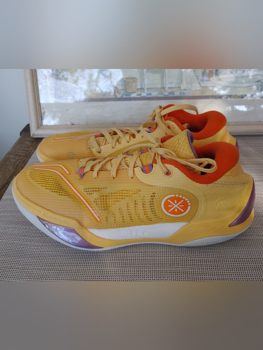 Men's Li-Ning "Wade Ice Blood 2" Lightweight Light Orange Mesh Sneakers. Size 9.